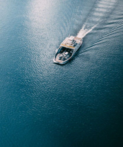 Aerial photo of a RoPAX ferry